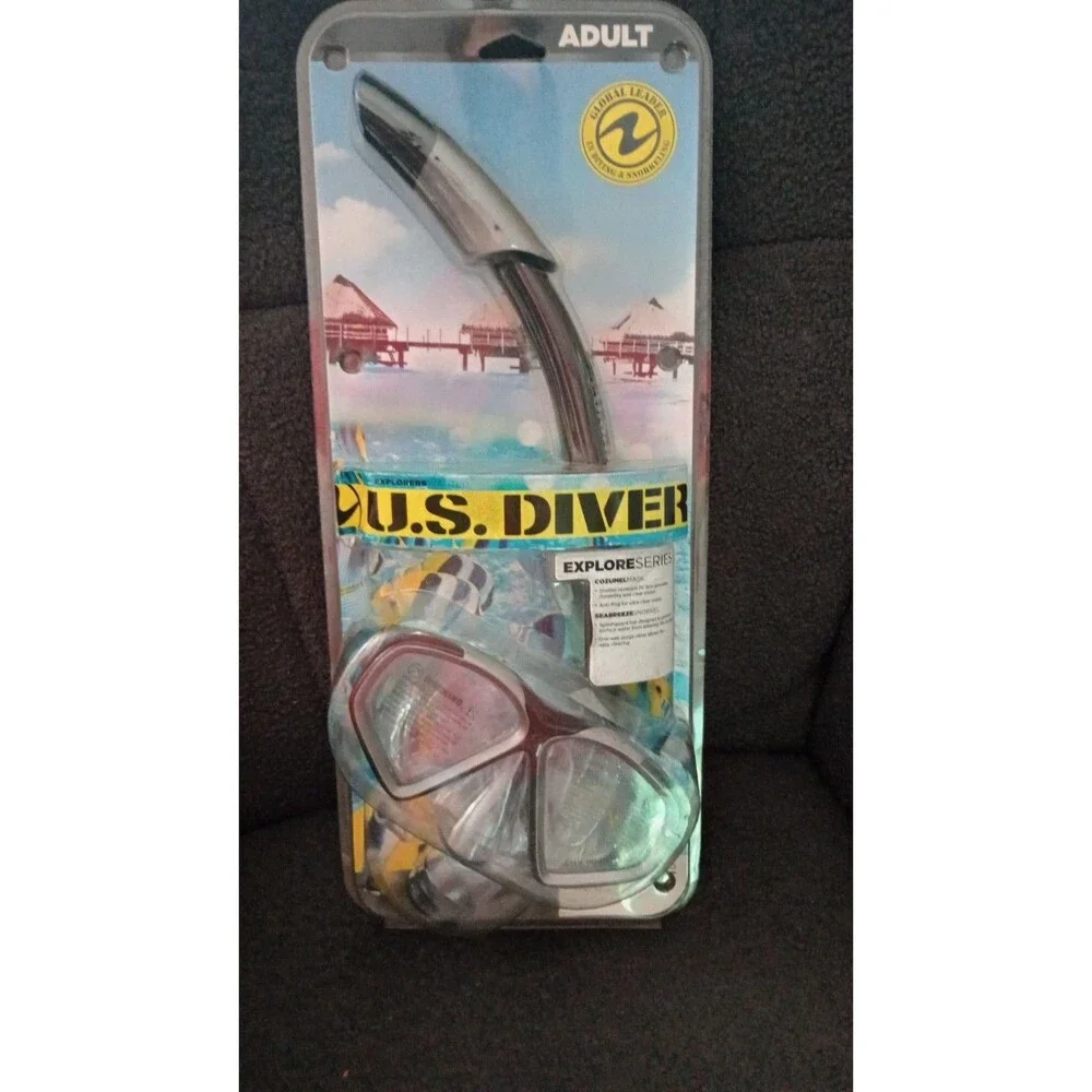 New U.S. Divers Adult Swimming Explorers Mask&Snorkel Set-Black - Picture 2 of 5